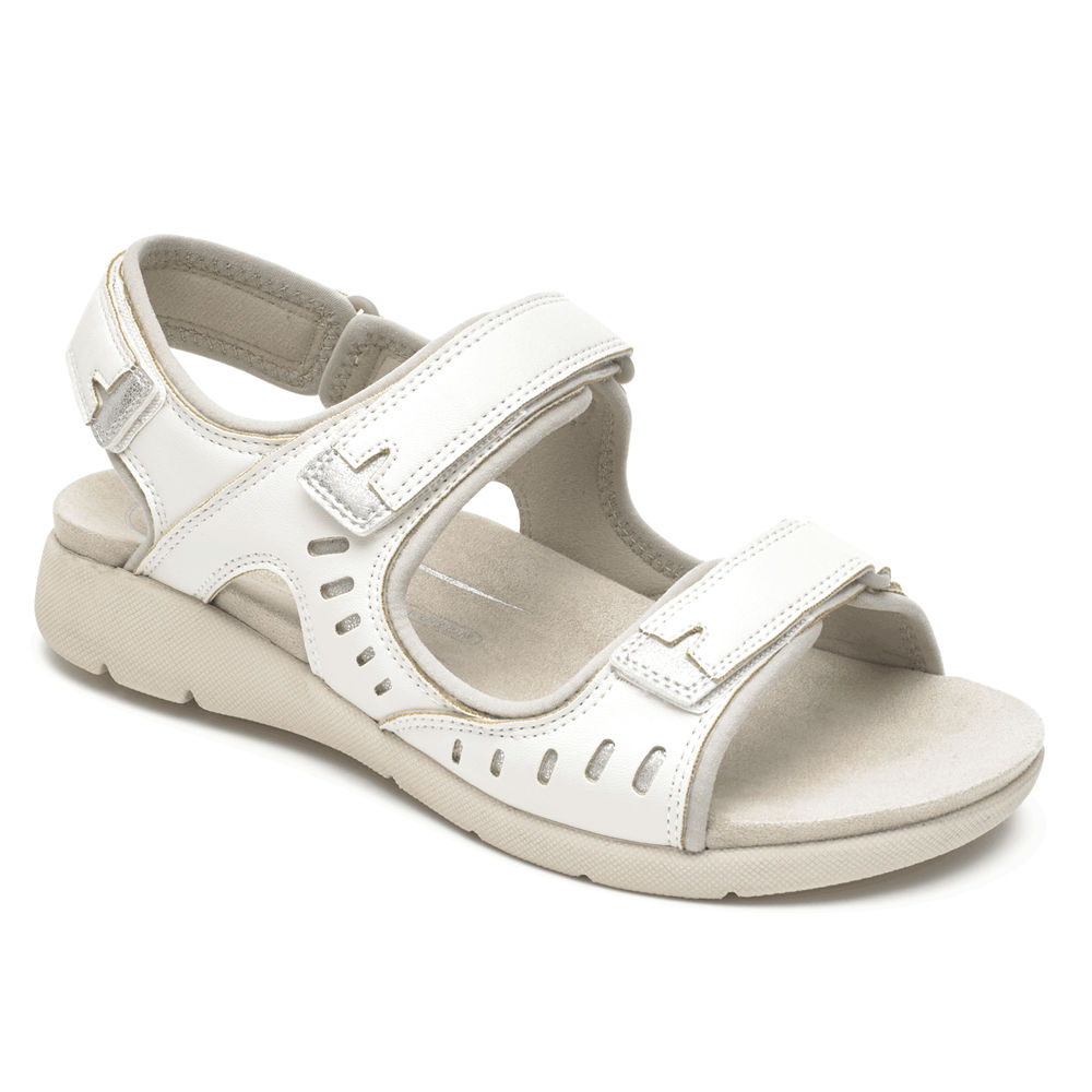 Rockport Singapore Womens Sandals - Eileen Comfort White - CM6970251